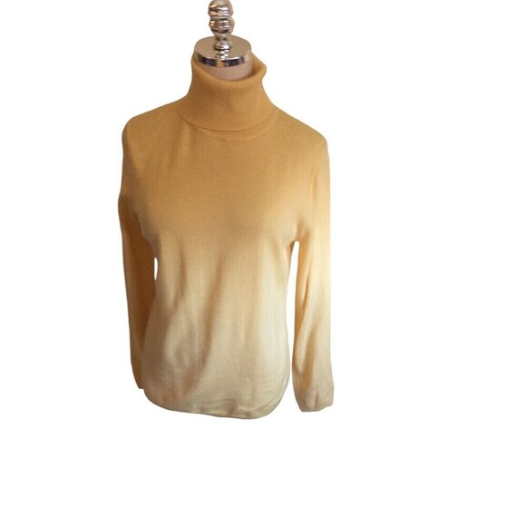 Pendleton Sweater Women's Size Medium Yellow Long Sleeve Merino Turtle Neck - Picture 2 of 7